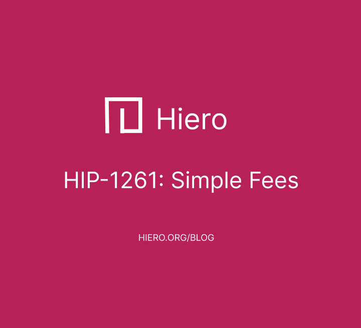 HIP-1261: A Simplified Fee Model for Hiero